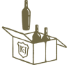 Drawing of wine bottles packed in a Kendall-Jackson shipping box